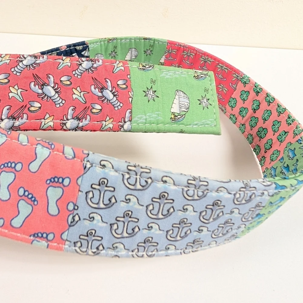 Vineyard Vines Patchwork Nautical D-Ring Belt Lobster Sailboat Cotton Size S